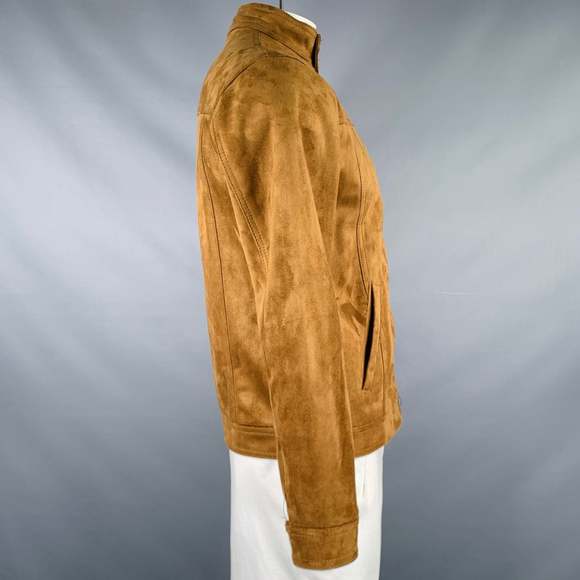 EMPORIO ARMANI Camel Faux Suede Zip Up Jacket - Picture 3 of 7